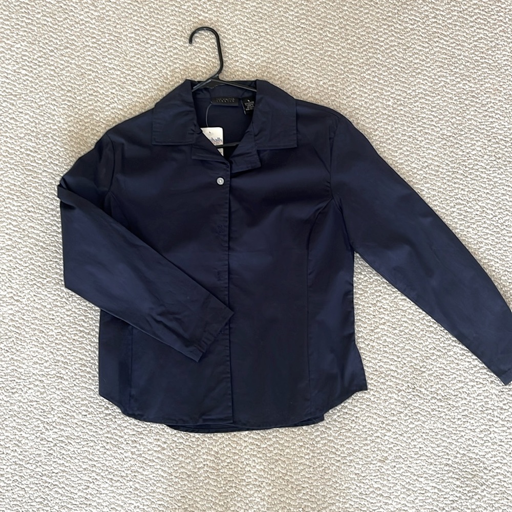 Women’s blue button down shirt from The Limited.